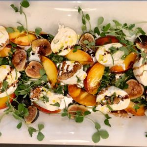 Burrata with fresh peaches and figs